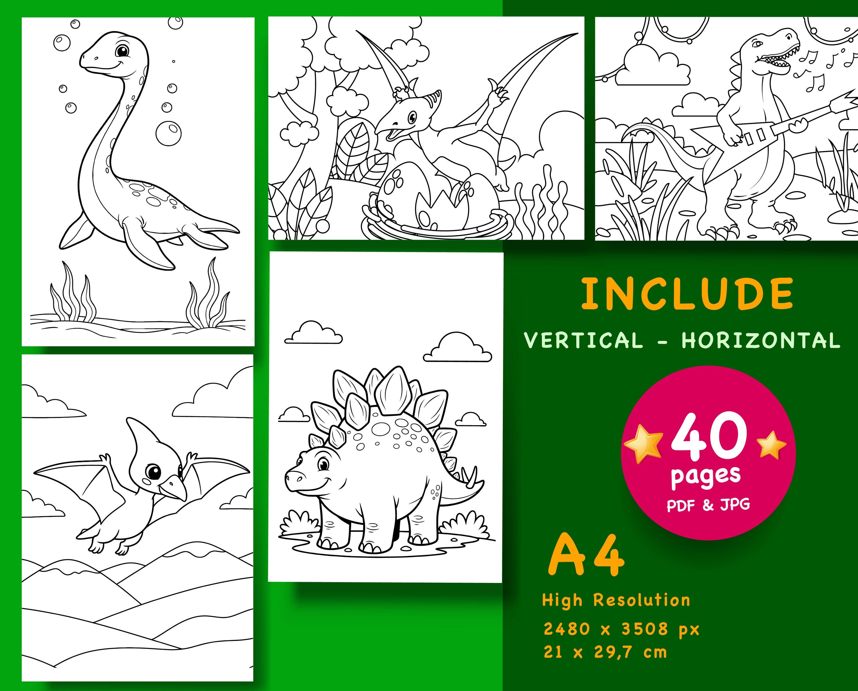 Dinosaur Coloring Pages for Kids | Fun Printable Dino Activity Book (40 ...