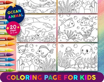 Ocean Animals Coloring Pages for Kids – 20 Fun Printable Sheets (PDF + JPG)