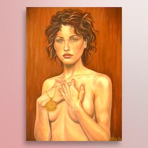 Stampa artistica da dipinto ad olio | Ritratto figurativo emotivo | Edizione limitata 60 copie - Titolo: "Legame"- 21x30 30x40 50x70 cm