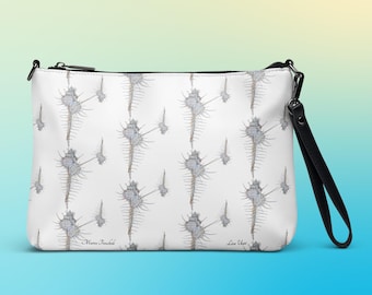 Umhängetasche mit Murex Troscheli Muschel – Künstlerische Schultertasche – Elegante Clutch aus der Linie Meer & Muscheln