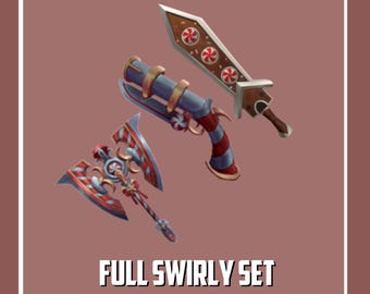 Full Swirly Set | Murder Mystery 2 / MM2 Roblox ~ Read DESCRIPTION!