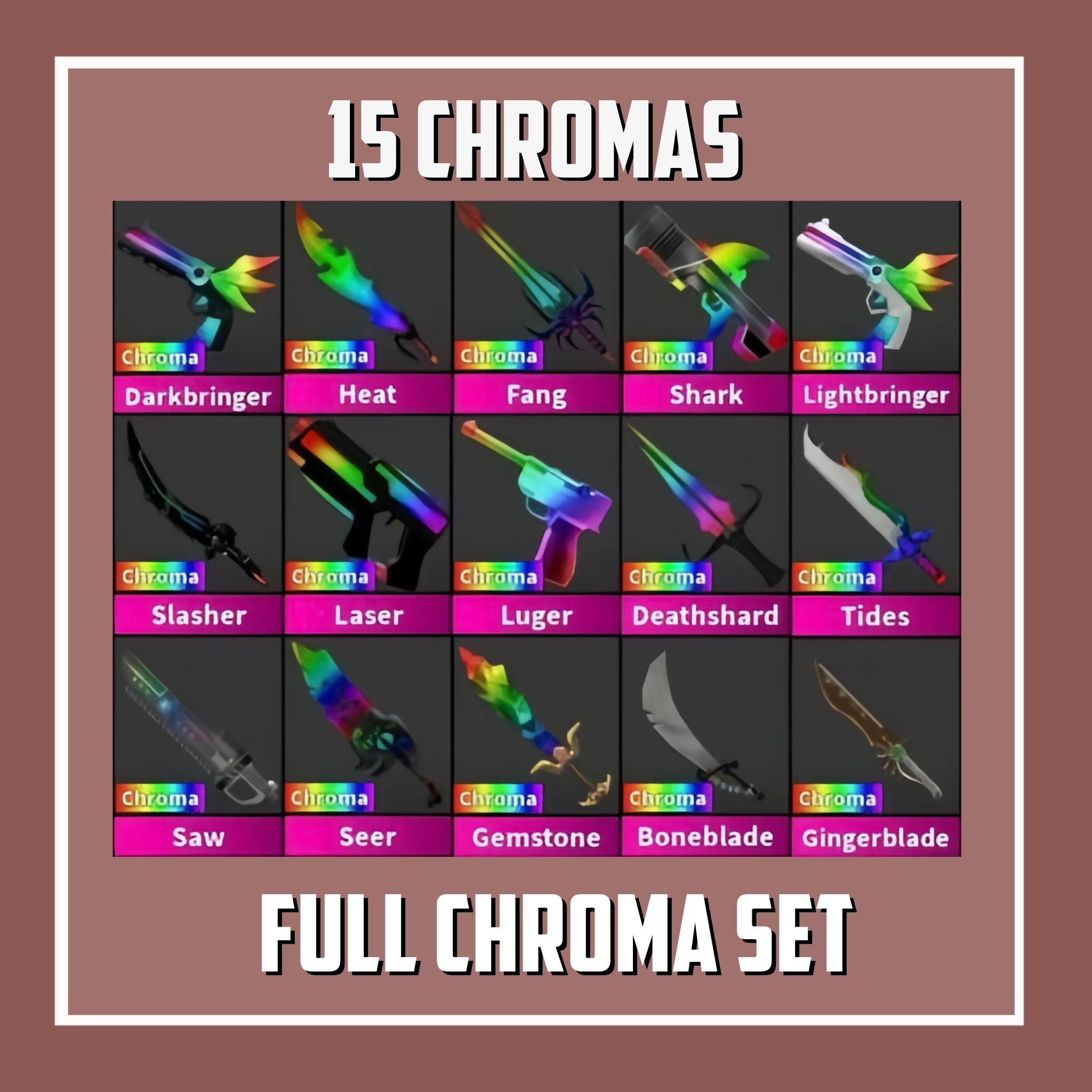 Full Chroma Set (15 Goldys) | Murder Mystery 2 / MM2 Roblox - Etsy