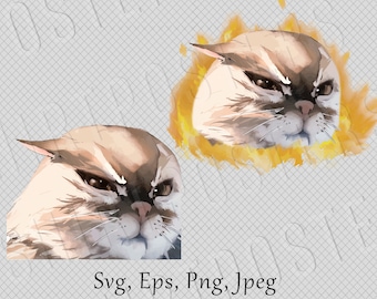 Ragey Cat Twitch emotes meme printable SVG digital download
