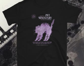ペット・セメタリーTシャツ、スティーブン・キングTシャツ、ホラー映画、レトロ映画。幽霊が出る墓地。