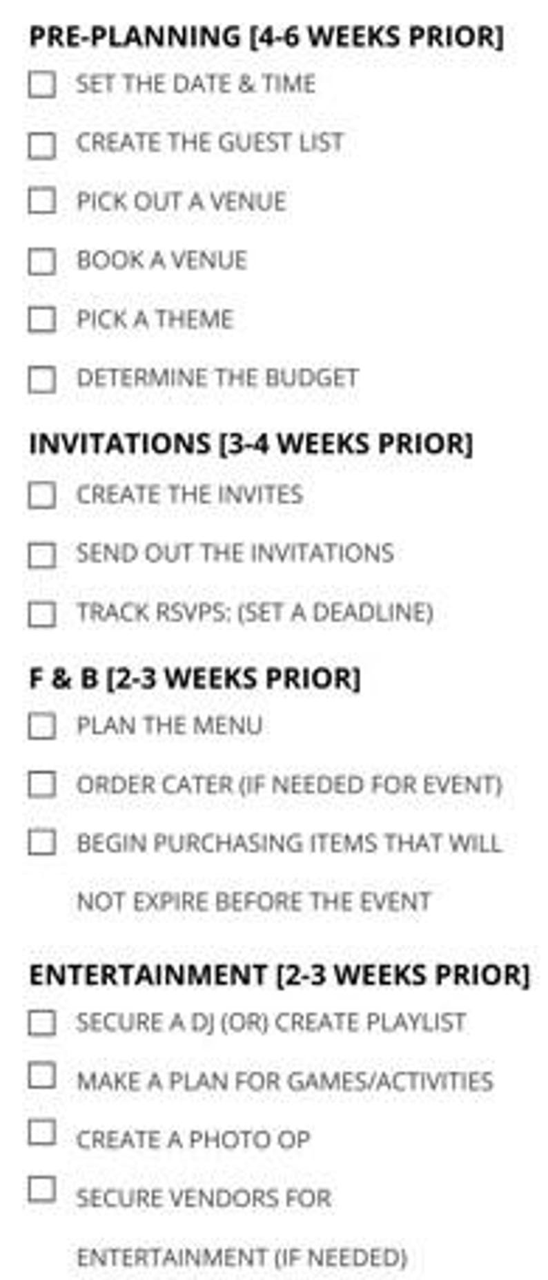 New Years Eve Party Planning Checklist - Downloadable PDF - Etsy