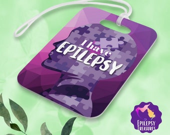 I Have Epilepsy Travel Tag | In Case of Emergency How To Help | Medical Alert Tag | Purple Epilepsy Awareness Card | Backpack tags | Travel