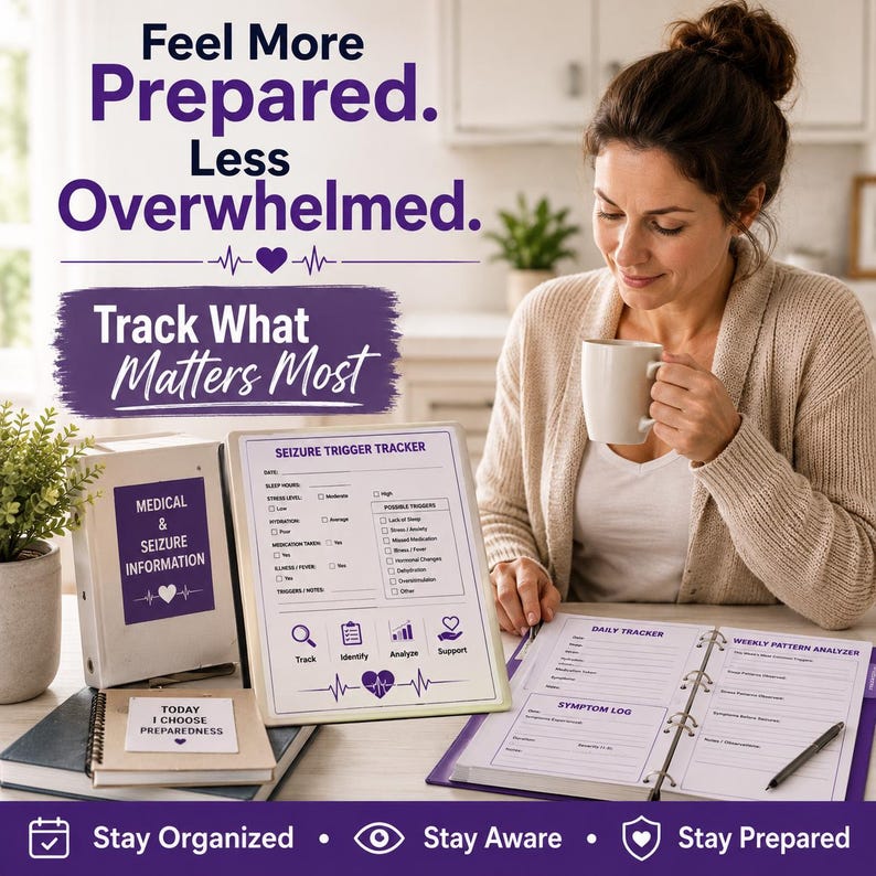 Seizure Trigger Tracker Printable | Epilepsy Trigger Log Pattern ...