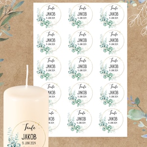 Candle tattoo baptism personalized DIN A4 | pillar candle | Waterslide candles | Candle foil