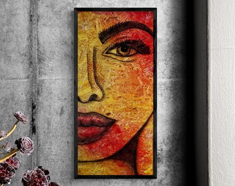 modern elegant picture for the living room, portrait of a woman, abstraction, decoration