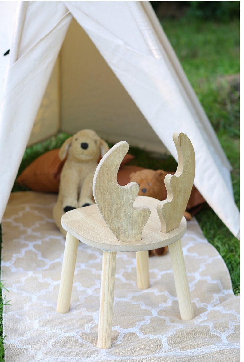 Deer,Hirsch,Kinder Tisch,Kinderstuhl,Geschenkset,Kinder Möbel,Geschenke für Kinder, Holztisch, Kindertisch aus Holz, und Stühle Set, Kleinkindertisch, Kinderstuhl,Montessori