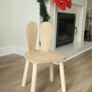 Table et 2 chaises en bois Montessori pour enfants, chaise lapin, en bois de haute qualité, ensemble table et chaises pour enfants, table d'activités image 7