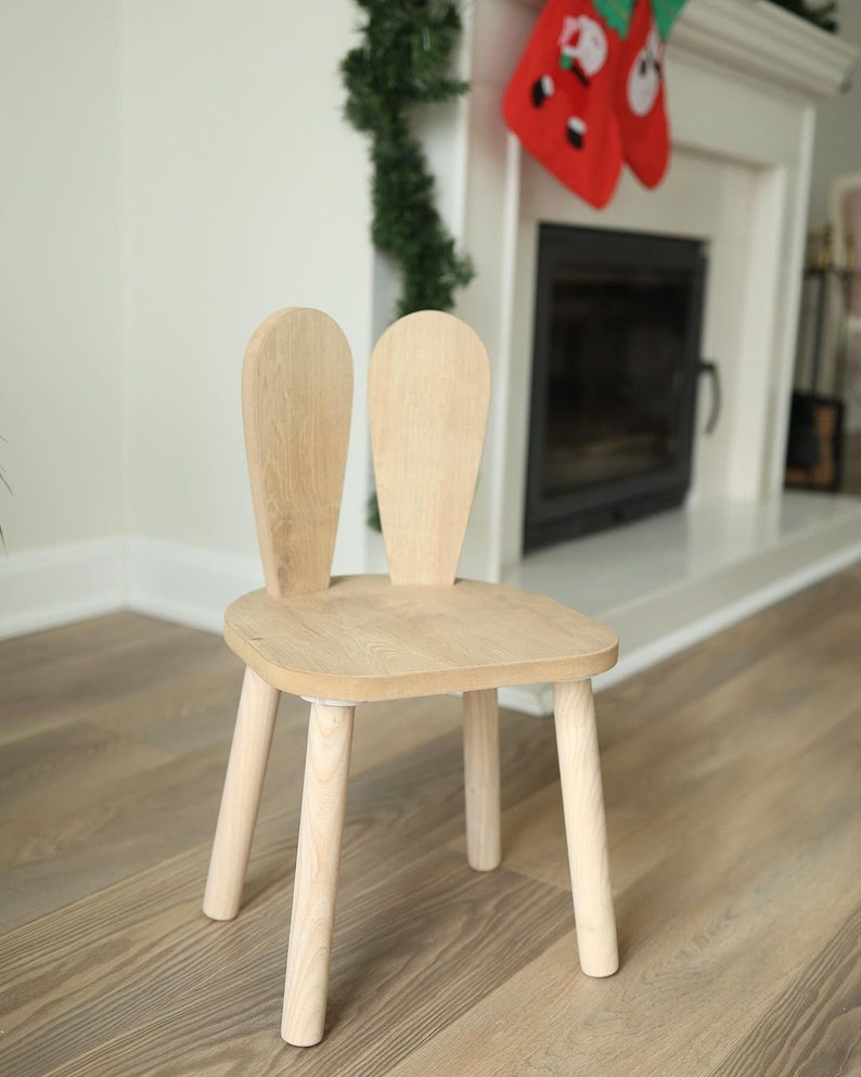 Table et 2 chaises en bois Montessori pour enfants, chaise lapin, en bois de haute qualité, ensemble table et chaises pour enfants, table d'activités image 7