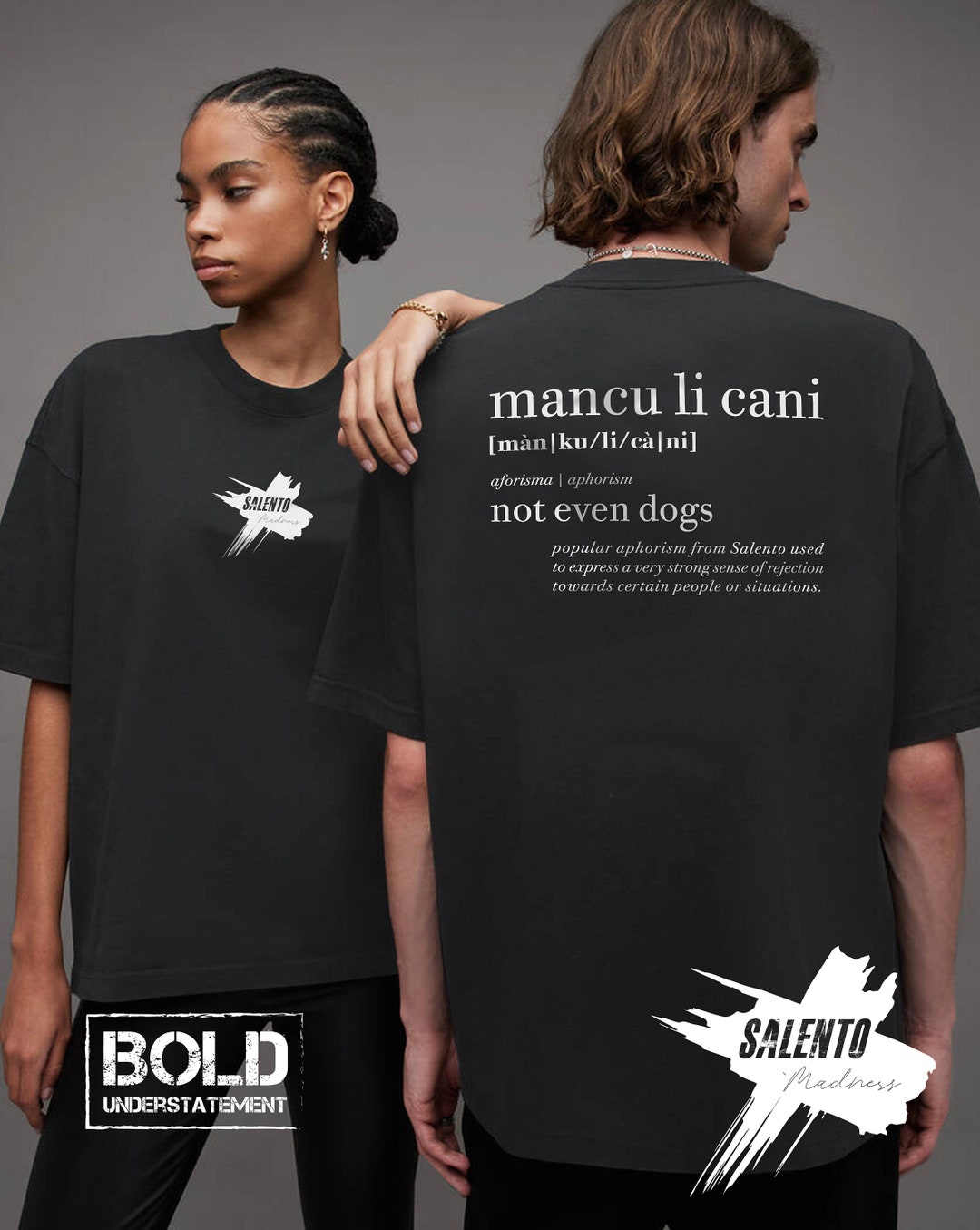 Salento Aphorism Mancu Li Cani Oversized Faded T shirt Etsy