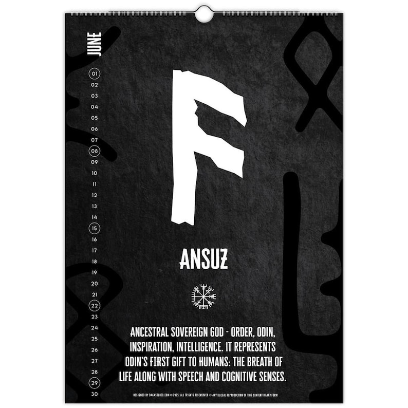 Elder Futhark Runes Wall Calendar - 2025 | EU & Rest of the World - Etsy