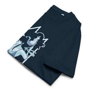 Yeux de chat, Occhi di Gatto | T-shirt unisexe en coton bio bleu marine
