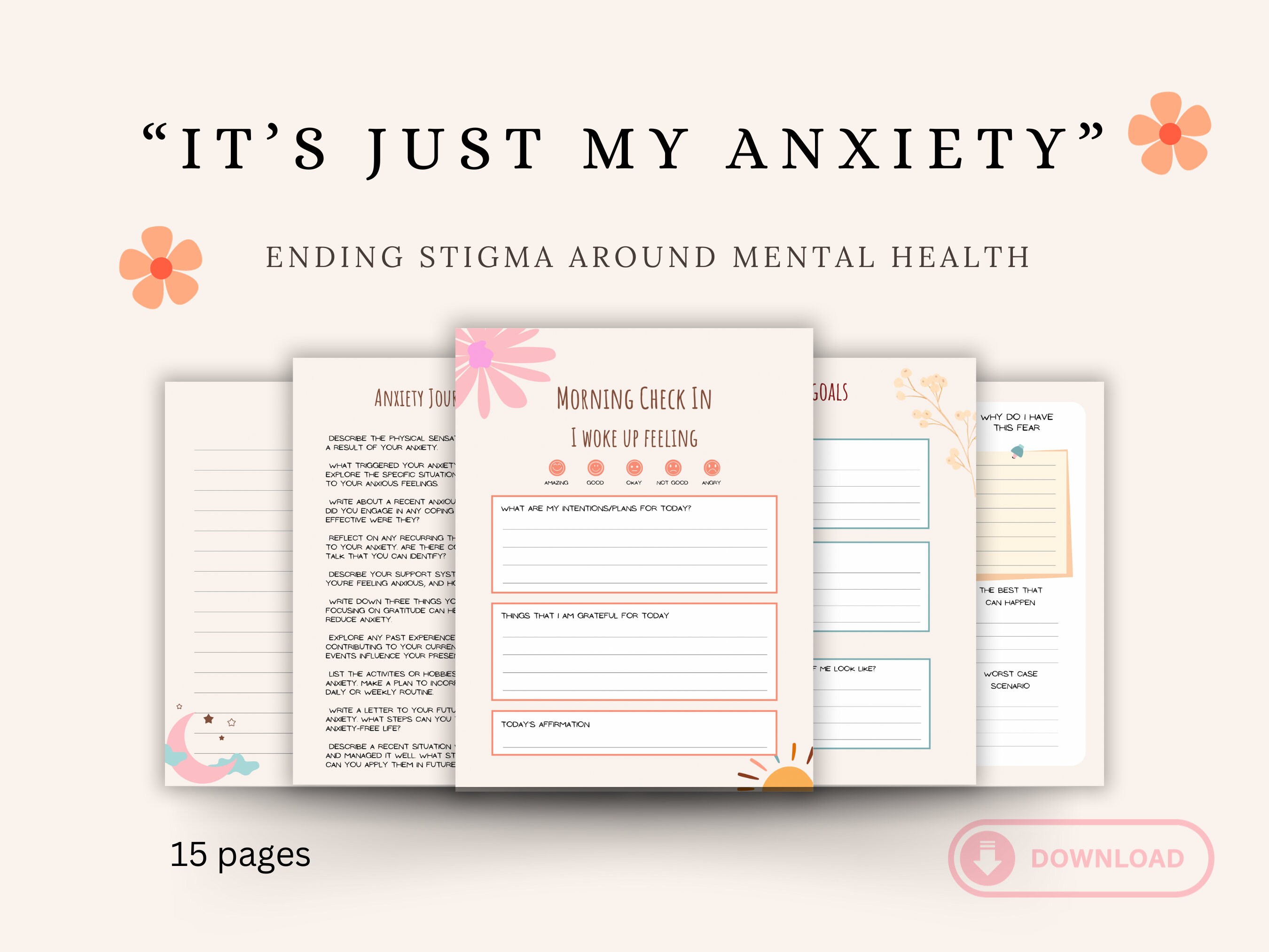 Anxiety Journal Mental Health Journal Goodnotes Planner Anxiety Coping Anxiety Journal Mental Health Journal Goodnotes Planner Anxiety Coping