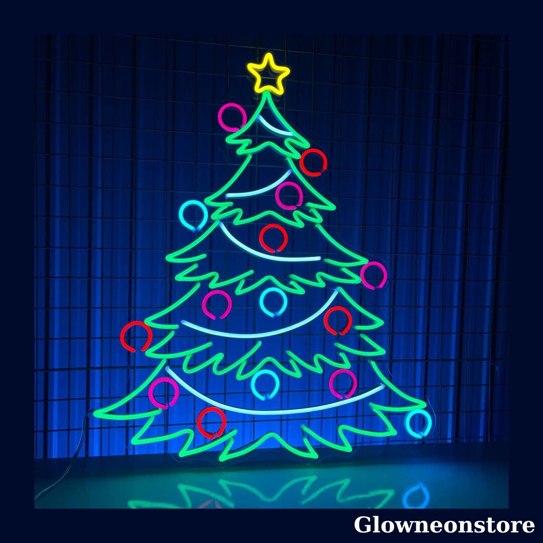 Christmas Tree Neon Sign Christmas Tree Led Light Christmas Etsy