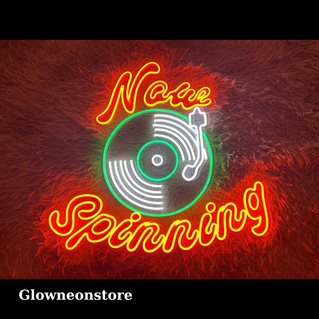 Vinyl Disc Neon Sign Now Spinning Led Light Gramophone Neon Etsy UK