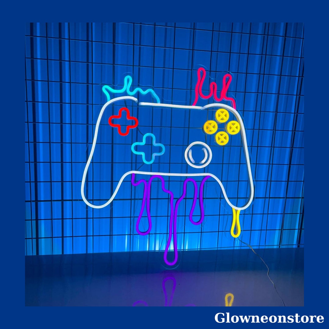 Game Controller Neon Sign Game Controller Led Sign Game Room Etsy