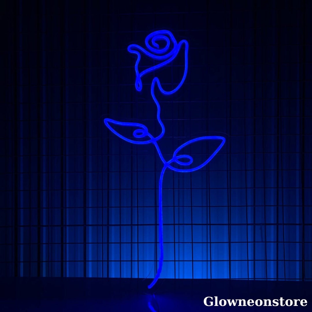 Rose Flower Neon Sign Rose Flower Led Light Home Beach Club Etsy