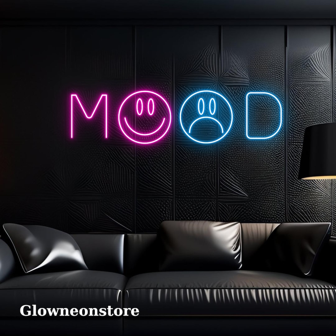 Mood Funny Sad Neon Sign Mood Funny Sad Led Light Handmade Etsy