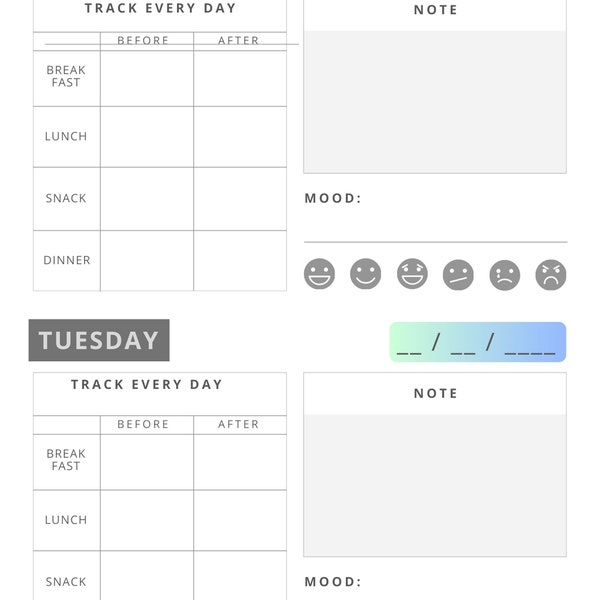 Printable Sugar Level Chart Etsy