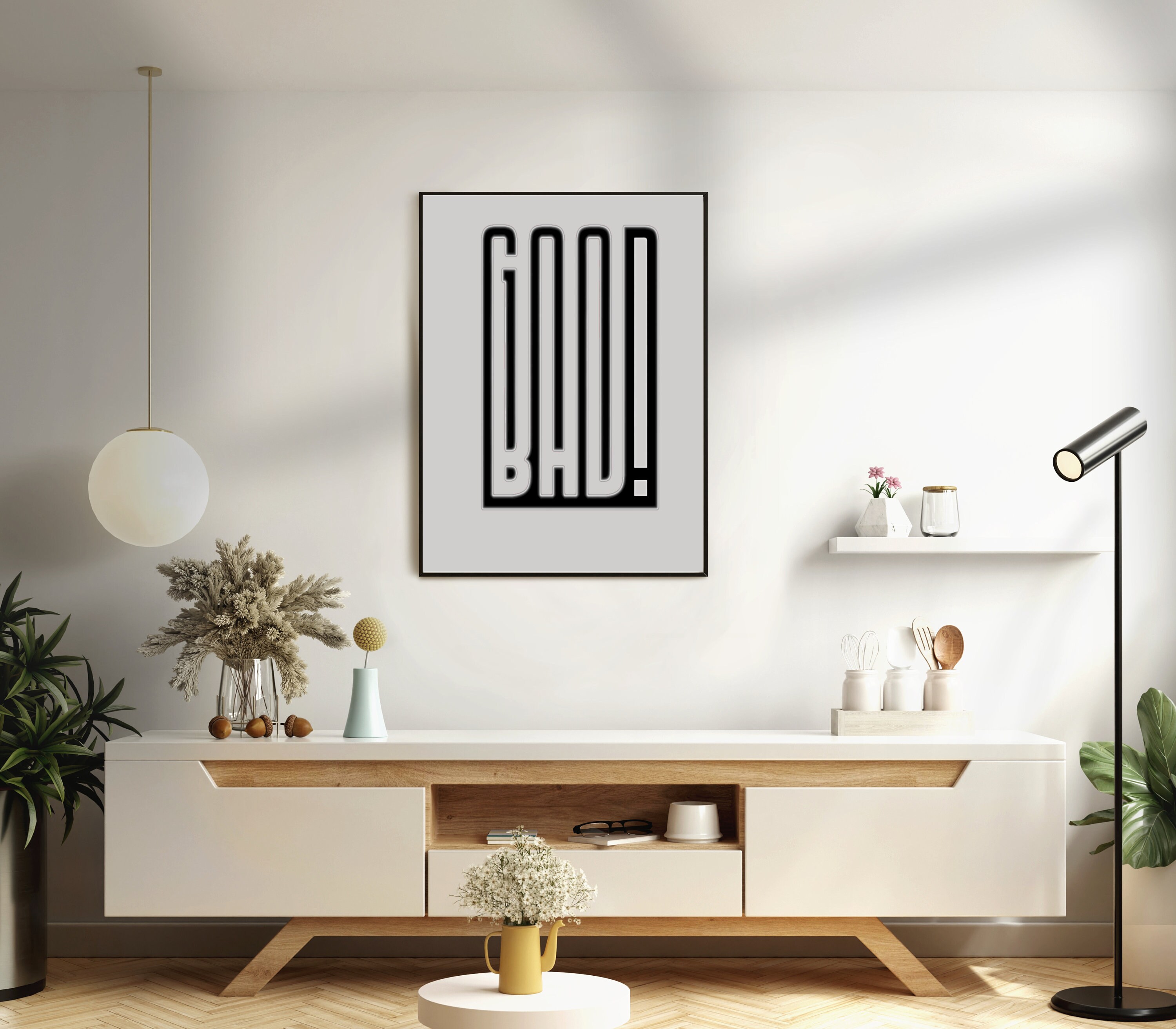 DIY Funny Poster Enchanting Goog-bad Word Art Print Humorous Bathroom ...