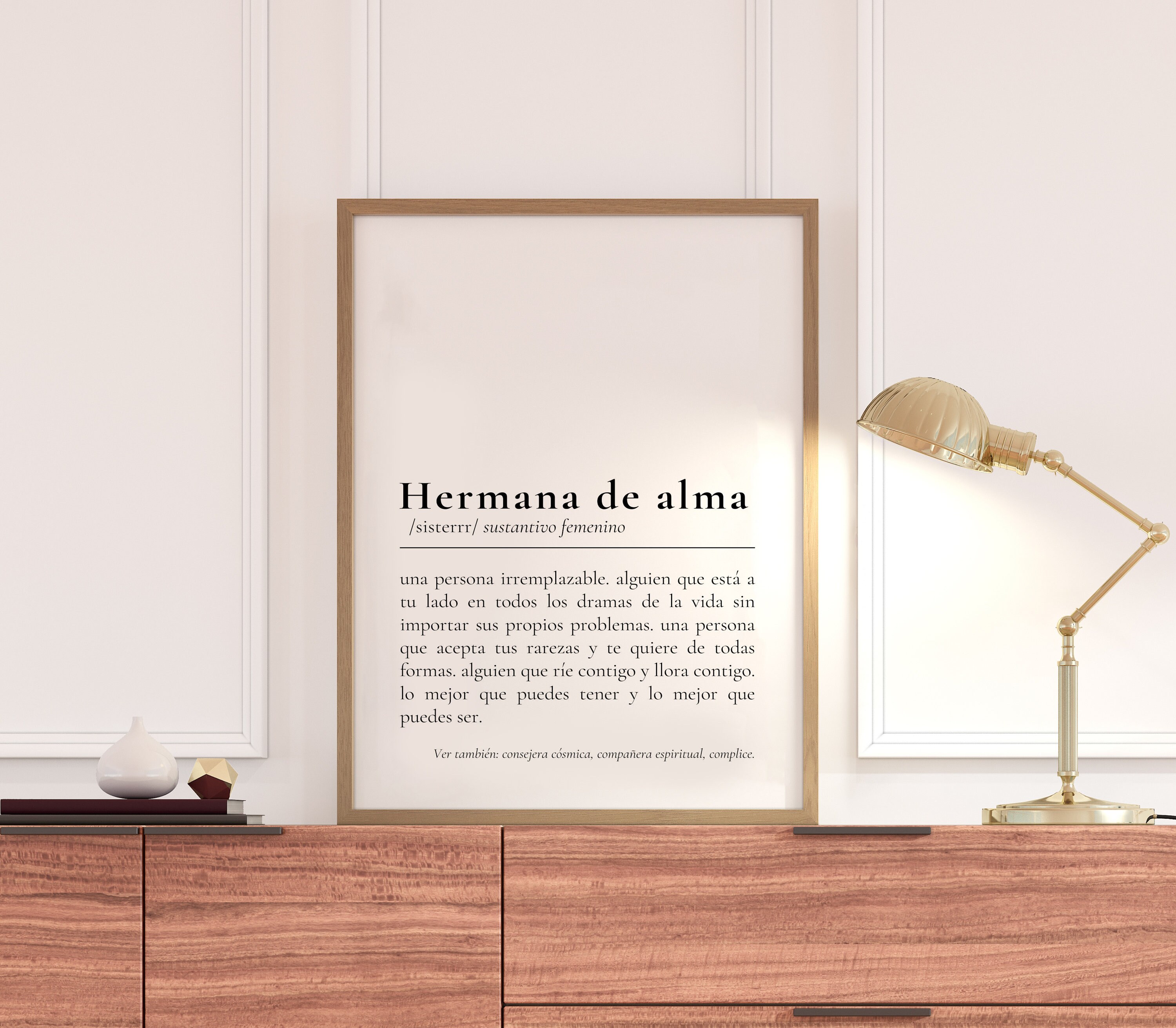 Hermana Del Alma Definition Poster in Spanish Funny Gift Etsy