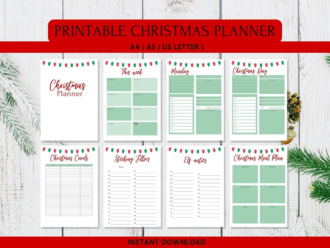 Christmas Planner Printable, Holiday Planner, Gift Budget Planner, Xmas ...