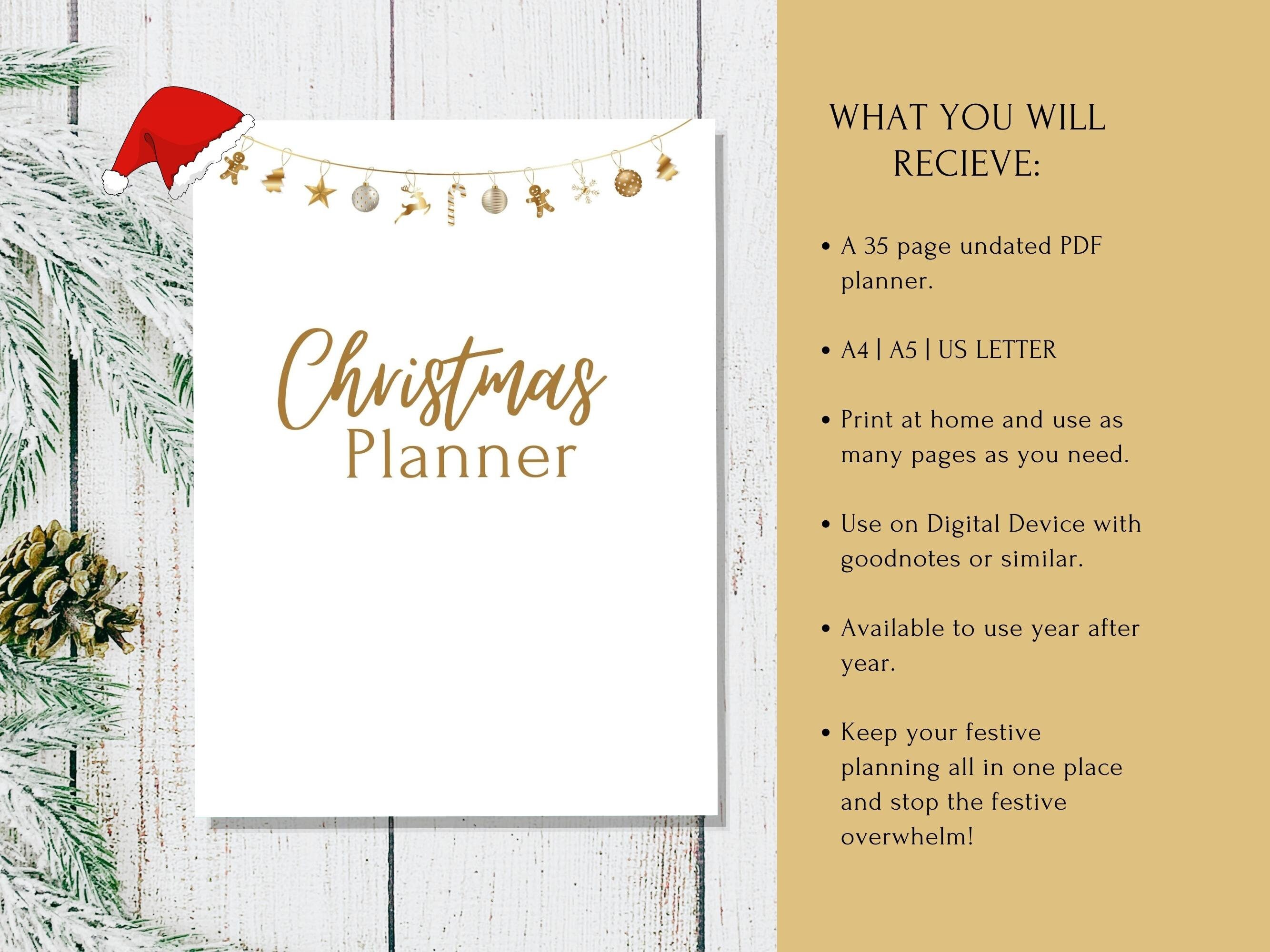 Christmas Planner Printable, Holiday Planner, Gift Budget Planner, Xmas ...