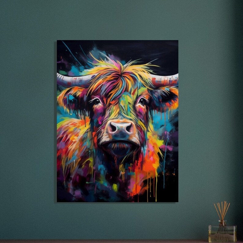 highland-cattle-wall-art-scottish-highland-cow-canvas-print-in-rainbow