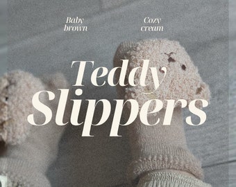 Fluffy Teddy Slippers | Baby shower, Newborn gift, baby shoes, comfort, teddy, baby accessories