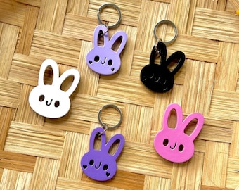 BTS Jeon Jungkook JK OJO Bunny Rabbit Face Wooden Keychain & Magnet, heart, Kpop, Bangtan, army, Gift, Keyring, Accessories, Charm 방탄소년단