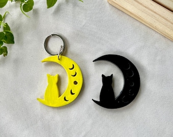 BTS Park Jimin Serendipity Moon Wooden Keychain & Magnet, Cat, Phases Tattoo, Kpop, Bangtan, ARMY, Gift, Keyring, Accessories, Charm, 방탄소년단