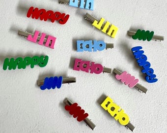 BTS Jin Happy Echo Wooden Alligator Hair Clip RUNSEOKJIN_EP.TOUR Concert Accessories Pin Charm Kpop Bangtan Army Gift Bag Decor Cute Fun