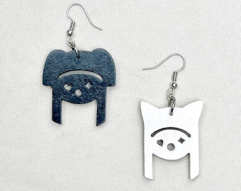 BTS J-Hope Hobi Jack in the Box Hope on the Street Wooden Mismatched Earrings Funky Charm Kpop Bangtan Army Gift Accessories Fashion Cute