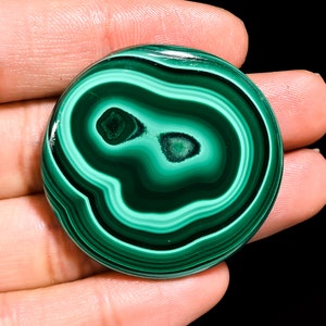 Natural Malachite Cabochon Round Shape Green Malachite Loose Gemstone For Making Jewelry 125 Ct 39X39X6 MM