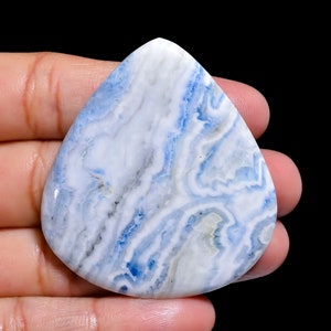 AAA Quality Blue Scheelite Cabochon, Natural Blue Scheelite Loose Gemstone, Big Size  85 Ct Healing Crystals for Pendant 49X44X5mm