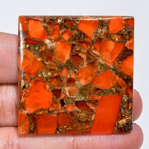 Orange Copper Turquoise Faceted Gemstone 8x8 MM to 25x25 MM