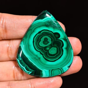 Natural Malachite Cabochon Pear Shape Green Malachite Loose Gemstone For Making Jewelry 105 Ct 48X40X5 MM