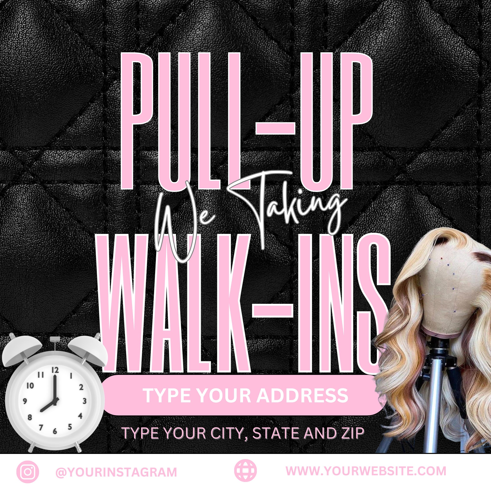 Hair Booking Flyer, Book Now Flyer, Appointment Flyer, Walk Ins Flyer ...