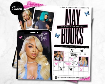 May Bookings Flyer, May Bookings Available, May Appointment Flyer, Spring Flyer, Hair, Nails, Makeup, Lashes , Spring Booking Flyer