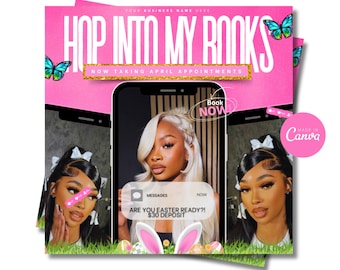 April Booking Flyer: Easter Spring Appointments - DIY Canva Template