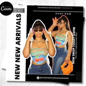 New Arrivals Flyer, Clothing Flyer, Hair Flyer, Website Flyer , New Arrivals Flyer , Sales Flyer, Black Friday Flyer , Canva Template , DIY