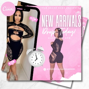 Boutique New Arrivals Flyer: March Sales Canva Template