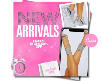 DIY Boutique Sales Flyer: New Arrivals Canva Template
