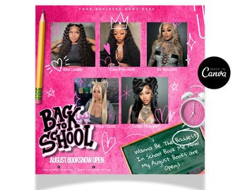 August Booking Flyer , DIY Back to School Flyer, Editable Back to School Flyer, Hair , Nails, Makeup Lash Flyer