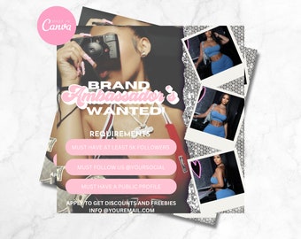 Brand Ambassador Flyer, Brand Ambassador Wanted Flyer, Boutique Flyer, Canva Template, Canva Design, DIY Clothing Boutique Flyer