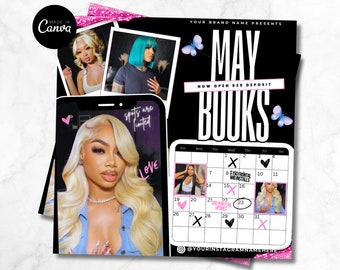 May Bookings Flyer, May Bookings Available, May Appointment Flyer, Spring Flyer, Hair, Nails, Makeup, Lashes , Spring Booking Flyer