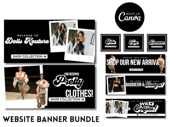 DIY Website Banner Kit: Shopify Boutique Templates (Canva)